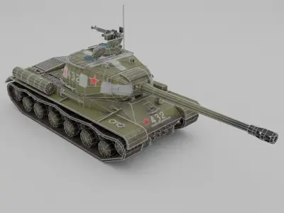  IS-2 Mod 1944 Heavy tank Low-poly 3D model