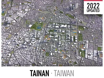 Tainan - 3D City Model Low-poly 3D model