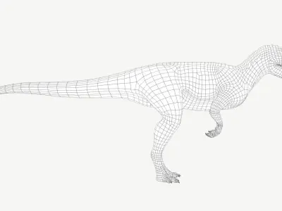 Deltadromeus dinosaur Low-poly 3D model