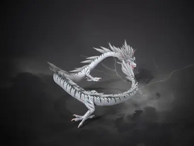 Chinese dragon loong Low-poly 3D model