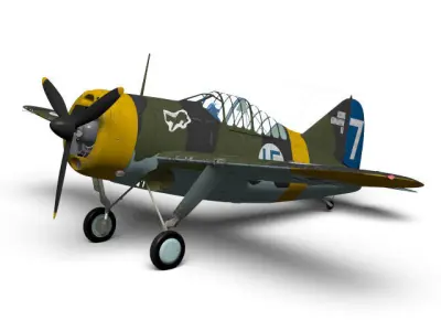 Brewster F2A Buffalo B239 3D model