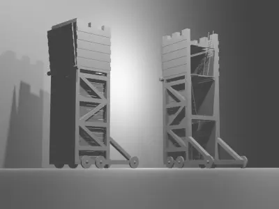 Medieval Siege Tower Free 3D model