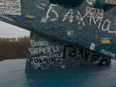 Donetsk stele in Ukraine Low-poly 3D model