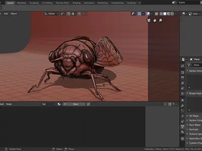 grease pencil cicada bug 3D model