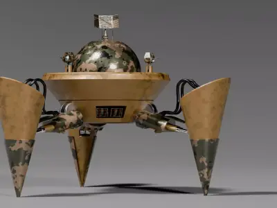 Three leged crab-robot for militaly uses Free 3D model