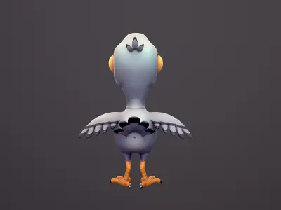 Bird Pigeon Low Poly Stylized Handpaint Low-poly 3D model