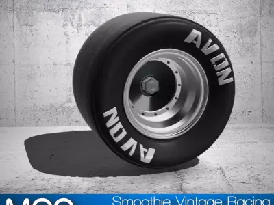 15inch Vintage Racing Wheels Smoothie x3 offsets with Tires 3D print model