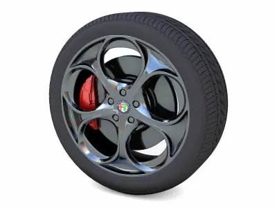 Alfa Romeo Giulia Rim 3D Model Low-poly 3D model