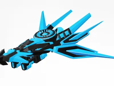 low poly space ship Low-poly 3D model purchase