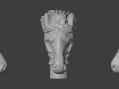 3D  MODELING AND SCULPTING OF HORSE HEAD  3D model