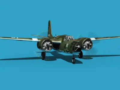 Douglas A-20E Havoc V04 3D model