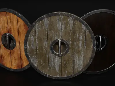 Unique Axe-Shield Low-poly 3D model