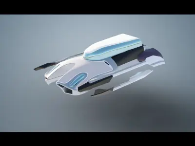 Simplistic Flying Vehicle 16 Low-poly 3D model