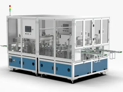 Automatic Mobile Phone Battery Adhesive Bending Production Line 3D model