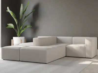  Modular Axis Sofa Model, White 