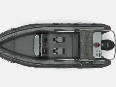 Military Zodiac Boat Low-poly 3D model