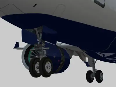 Airbus 220 Bombardier C Series 100 CS100 Delta airlines livery Low-poly 3D model