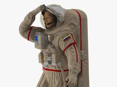 Astronaut Space Suit Orlan MK Rigged 3D model