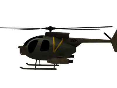 Lowpoly Defender 500 Helicopter 3D Model Low-poly 3D model