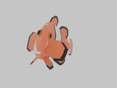 Low poly clownfish Low-poly 3D model