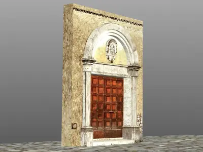 Medieval Romanic Style Portal no 1 Low-poly 3D model