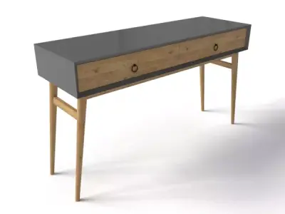 Console table wood Free 3D model