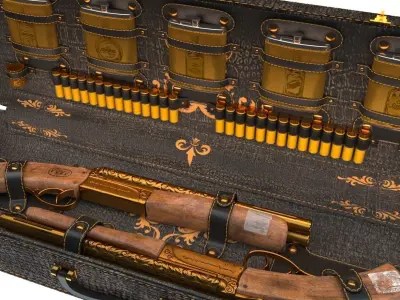 Relax set steampunk gun case 3D model