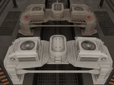 Sci-fi room military base model 3D model