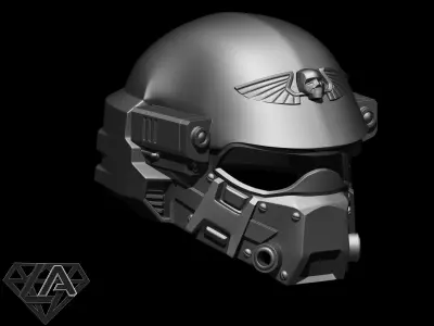Warhammer custom concept helmet 3D print model