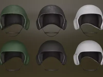 helmet Low-poly 3D model 13