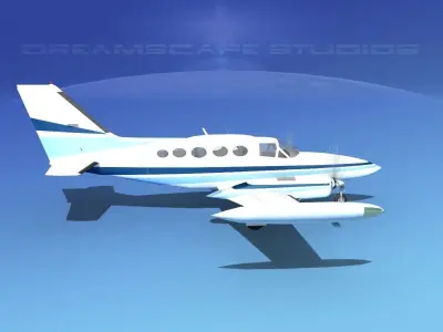 Cessna 414 Chancellor  V13 3D model