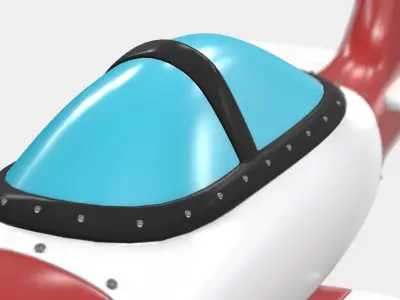 Cartoon Airplane  Low-poly 3D model