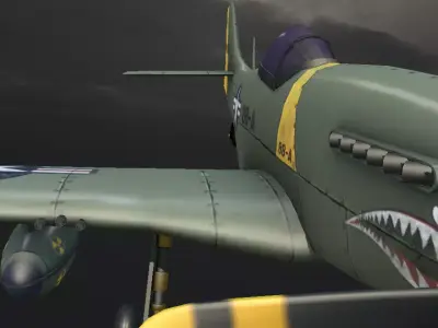 P 51 Mustang Hand Painted Free 3D model