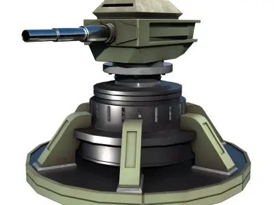 Sci-fi Turret PBR Low-poly 3D model