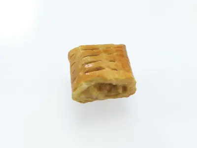 Pie Puff Bread Cake Part Low-poly 3D model