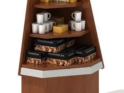 Wooden Storage Shelf 3D model