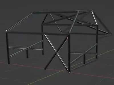 JZX 100 MKII2 Competition Rollcage Free low-poly 3D model