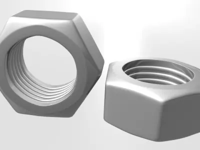 Steel Hex Nut 3D model