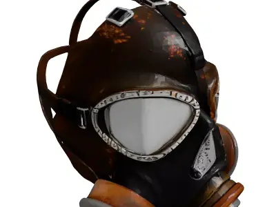 Vintage Rusted Gas Mask 3D model