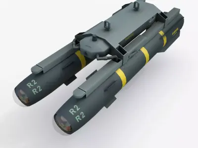 Missile AGM-114 Hellfire X2 Low-poly 3D model