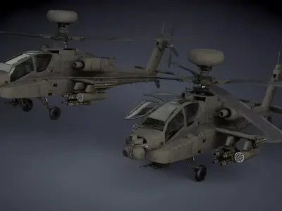 Boeing AH-64D Apache Longbow Helicopter Low-poly 3D model