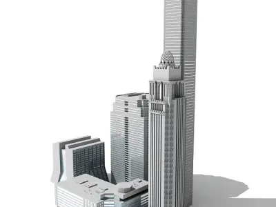 5 Cityscape Buildings 3D model