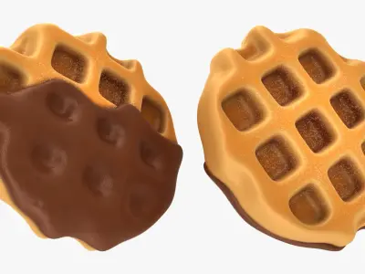 Waffle Cartoon Collection 3D model