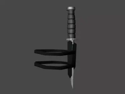 Low Poly Knife With Holster Low-poly 3D model