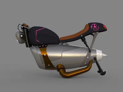 Hover Jet Bike Sci-Fi Low-poly 3D model