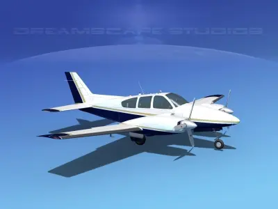 Beechcraft B55 Baron V20 3D model