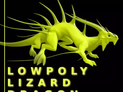 Lizard Dragon LARGE Low-poly 3D model buy