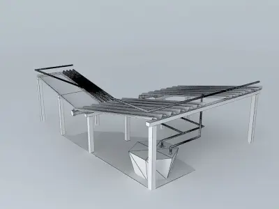 Hydroponics bench with tiles 3D model