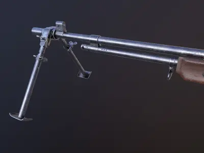 M1918A2 machine gun Low-poly 3D model