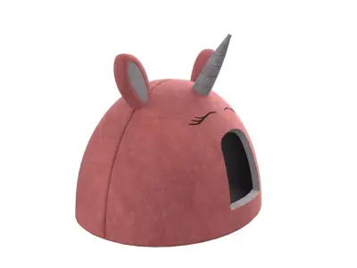 Unicorn Meow Hut Cat Hut Cat Tent Cozy Red 3D model